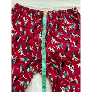L.L.Bean Flannel Dogs with Hats Sweatpants Small Red thumbnail 7