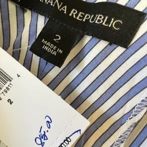 Banana Republic Stripes Peplum Blouse NWT thumbnail 6