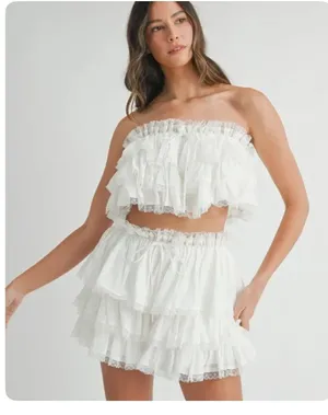 Daverri Fashions Two Piece White Outfit thumbnail 2