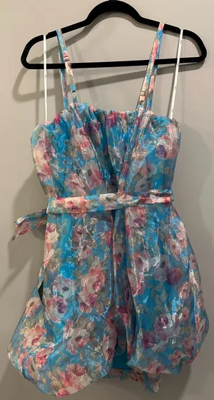 Lulus Bountiful Poise Floral Organza Bubble-Hem Mini Dress thumbnail 6