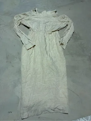 Anthropologie NWT Light Cream Long Sleeve Twist Front Midi Dress 0 MSRP$170 thumbnail 11