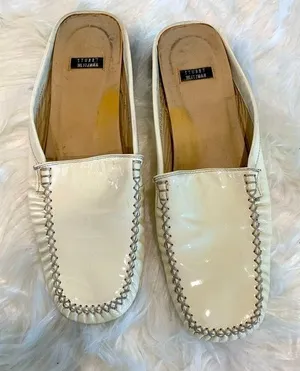 Stuart Weitzman white mules leather size‎ 10AA thumbnail 1