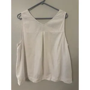 White madewell linen tank top with side button detail women's XL thumbnail 4