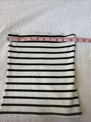 H&M Rib-Knit Strapless Bandeau Top - Striped thumbnail 6