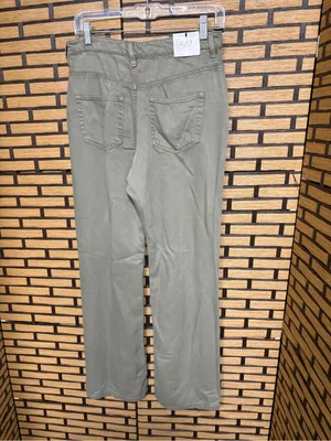 Oat Olive green high rise mini flare jeans size 4 thumbnail 2