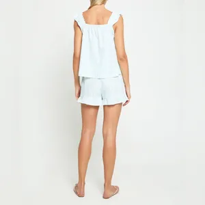 Few Moda kourt Aura Two-Piece Pajama Set -‎ Size M - Mint Stripe - NWT thumbnail 3