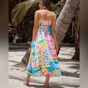 SheIn Vibrant Geometric Floral Midi Dress thumbnail 2