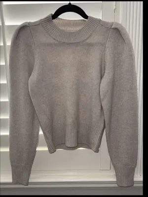 Mayson The Label Wool Cashmere Tan Puff Sleeve Sweater Size XS thumbnail 1
