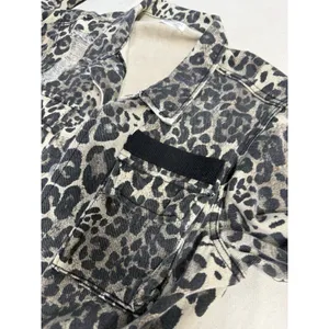 Dance And Marvel Leopard Distressed denim Jacket, Fits Med (D27) thumbnail 10