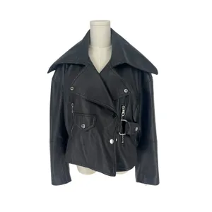 Nanushka Ado Regenerated Leather Biker Jacket‎ Black Espresso XS thumbnail 3