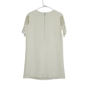 Lulus Size Small Cream White Lace Sleeve Shift Dress Mini Bridal Shower thumbnail 6