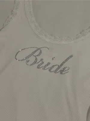 Rhinestoned Bride Lace Cami thumbnail 2