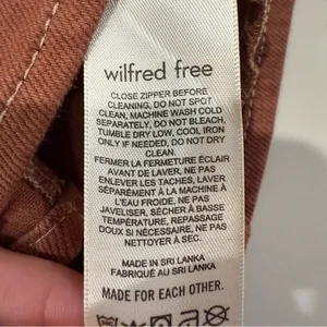 Wilfred Free by Aritzia High Waisted Denim Date Night Mini Skirt Women’s 4 Brown thumbnail 6