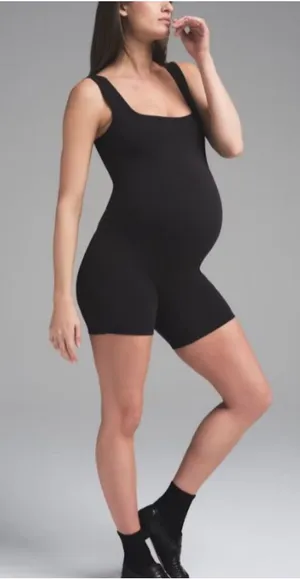 SKIMS Cotton Jersey Maternity Onesie | Soot Size XXS NWT thumbnail 1