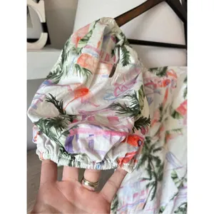 The Shore Brand Santa Clara Puffed‎ Sleeve Tropical Mini Dress Size Small thumbnail 4
