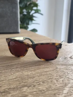 Ray-Ban Wayfarer RB2140 Sunglasses Tortoise Frame Red Lenses Italy Handmade thumbnail 2