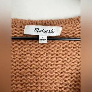 Madewell Balloon Sleeve Alpaca Wool Blend Color Block Sweater oversized S thumbnail 4