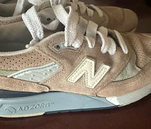 New Balance 998 Suede Sneakers Beige Tan | Made in USA | ABZORB Sole thumbnail 1