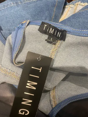 NWT Boutique Denim Corset Crop Top Sz L thumbnail 5