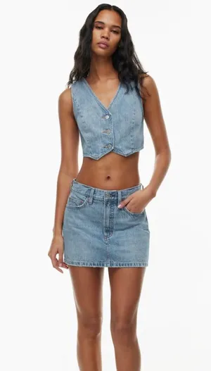 Aritzia The '90s Mia Cropped Denim Vest thumbnail 1