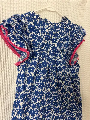Pinch Blue Floral Mini Dress Ruffle Flutter Sleeves Coquette Babydoll Cotton thumbnail 8