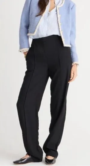 J. Crew Womens Black High Rise Crepe Trouser Dress Pant 6 New With Tags Bk631 thumbnail 1