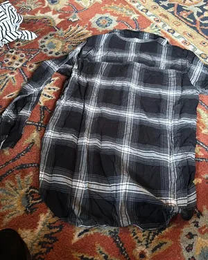 Abercrombie And Fitch Tunic Length Flannel In Black Grey Plaid thumbnail 1