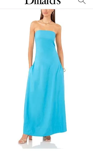 1 State Blue linen maxi dress thumbnail 2