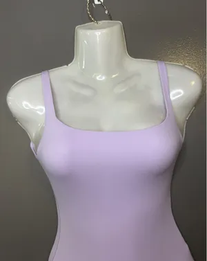 Skims Bodysuit Womens XXS Purple Square Neck High Leg Thong Stretch Shapewear thumbnail 1