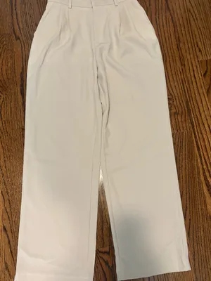 Wide Leg Cream Trousers thumbnail 1