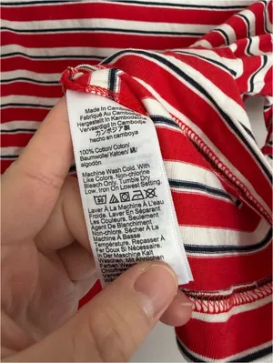 J. Crew Relaxed Premium Weight Cropped T-Shirt Red Stripes Medium thumbnail 5