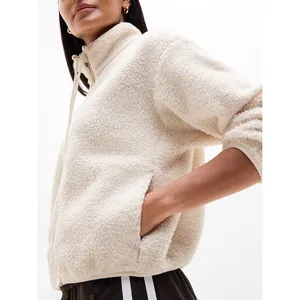 Athleta Cream In the Clouds Full Zip Bouclé Jacket Relaxed Fit Large NWOT thumbnail 3