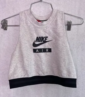 Nike crop top bra medium black grey thumbnail 1
