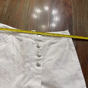 Altar'd State White Mini Wrap Skort Medium Silver Buttons thumbnail 7