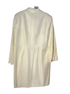 LILY & TAYLOR Ivory Blazer Coat Longline Crystal Buttons Shimmer Fabric Size 14 thumbnail 5