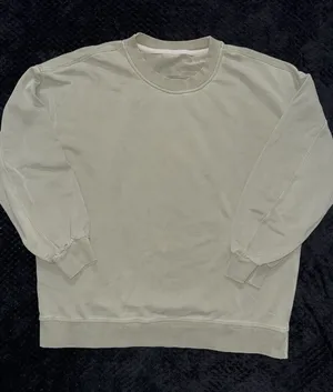 Lululemon Women's Sweatshirt Distressed Oversized Crewneck Pullover Green Sz XL thumbnail 1
