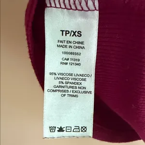 Garage Scoop Neck Ribbed Short Sleeve Tee in Burgundy thumbnail 6