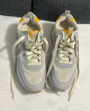 Fila Lightweight Mesh Sneakers in Cream with Yellow Accents thumbnail 1