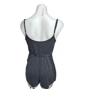 Abercrombie & Fitch Grey Camisole Sleeveless Faux Wrap V-Neck Skort Romper Sz S thumbnail 3