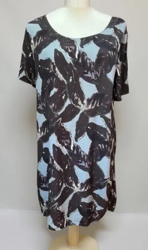 Aritzia Wilfred Free Teigen Shirt Dress Leaf Print Short Sleeve Size M thumbnail 1