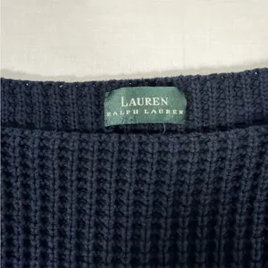 Lauren Ralph Lauren Sweater Womens Blue Chunky Knit Boat Neck 100% Cotton thumbnail 6