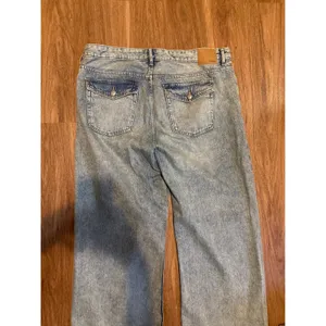 Aeropostale Aero Baggy Wide Leg Jeans Light Wash High Rise Denim Womens 14 Reg‎ thumbnail 4