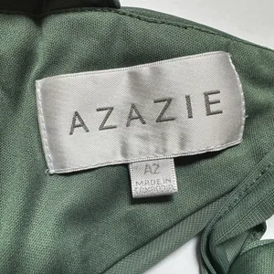 Azazie Sheath Bow Chiffon‎ Dress | Sz A2 | Straight Neckline | ruched body thumbnail 2