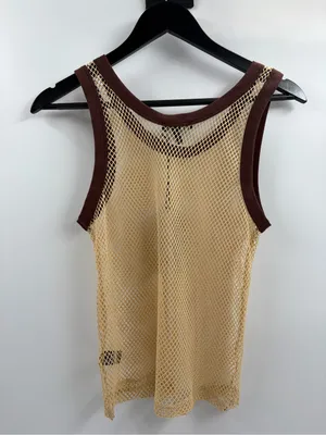 Current mood dolls kill mesh beige brown summer sleeveless tank top size xl NWT thumbnail 7