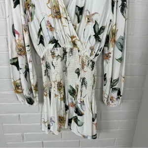 Shore Floral Smocked Waist Mini Dress Size XS thumbnail 4
