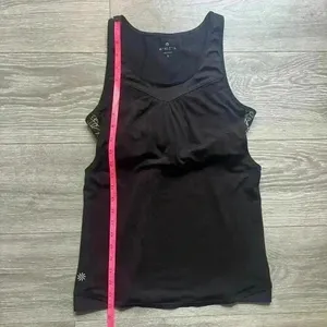 Athleta Black Gold Print Tank Shelf Bra Active Yoga Pilates Workout Gym Size S thumbnail 6