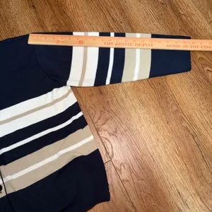 VTG Jaclyn Smith Navy Blue Striped Button Front Cardigan & Top Sweater Womens M thumbnail 4
