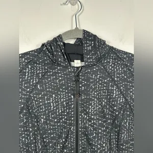 Lululemon Daily Practice Jacket Womens 4 Black Gray Print Hooded Full Zip‎ thumbnail 6