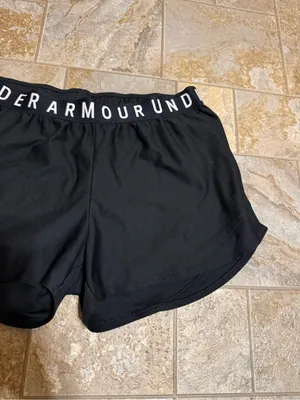 Under Armour | Black Athletic Shorts with Logo Waistband thumbnail 6