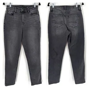 American Eagle Charcoal Gray Super Hi Rise Mom‎ Jeans Size 4 thumbnail 2